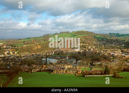 Little Bollington village près de Macclesfield Cheshire panorama depuis White Nancy Banque D'Images