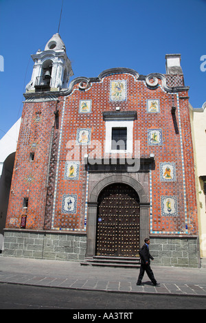 Templo de San Marcos Evangelista, église du 17ème siècle, l'Avenida Reforma, Puebla, Mexique Banque D'Images