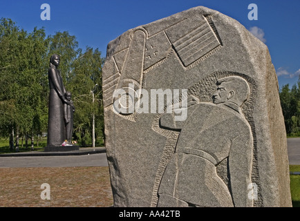 Victory Park, National Memorial Place près de Omsk Omsk, à l'eau d'Irtisch et Omka, Omsk, Sibiria, Russie, GUS, Europe, Banque D'Images