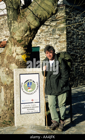 Un pèlerinage sur le Camino Frances entre Ferrol et Santaigo de Compostelle ESPAGNE Banque D'Images