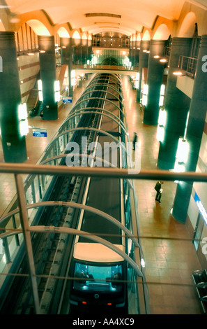 Paris, France, métro automatisé, métro ligne 14 'Bibliotheque Mitterand' vue d'ensemble de la gare, RATP Banque D'Images