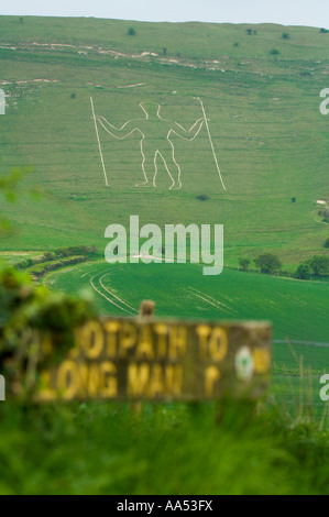 Le Long man de Wilmington East Sussex. Photo par Jim Holden. Banque D'Images