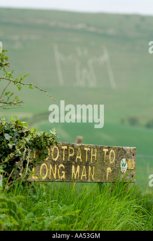 Le Long man de Wilmington East Sussex. Photo par Jim Holden. Banque D'Images