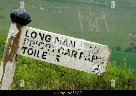 Le Long man de Wilmington dans l'East Sussex, Royaume-Uni. Photo par Jim Holden. Banque D'Images