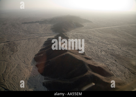 Vue de la route Panaméricaine dans un vol au dessus des lignes de Nazca Banque D'Images