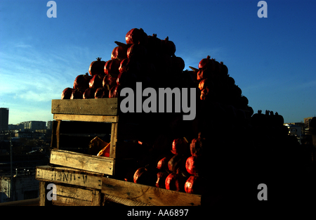 L'Azerbaïdjan Bakou le 11 janvier 2003 Les vendeurs vendent leurs fruits et de produire à un bazar à Bakou le 11 janvier 2003 Azerbaïdjan un pays Banque D'Images