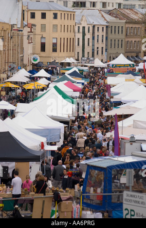 Marché le samedi à Salamanca Place Hobart Tasmanie Banque D'Images