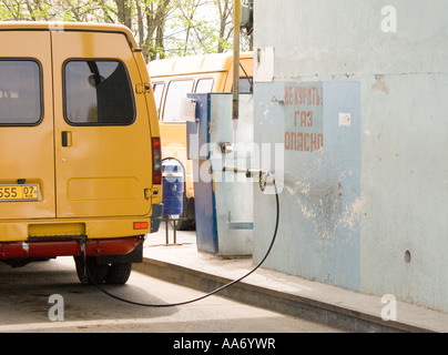 Gaz naturel carburant de remplacement dans le Caucase russe ville de Naltchik Banque D'Images