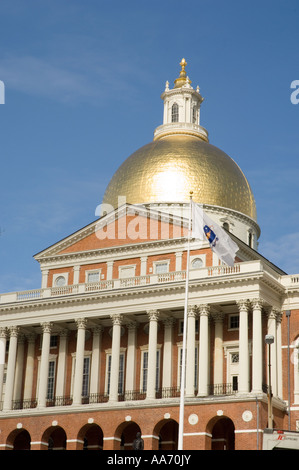 La Massachusetts Statehouse sur Beacon Hill à Boston. Banque D'Images