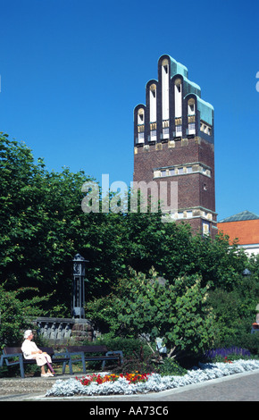 Allemagne Hesse ville de Darmstadt la Hochzeitsturm Mathildenhoehe à la tour de mariage Banque D'Images