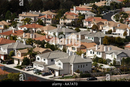 Vue aérienne d'un développement immobilier dans la région de Turtle Rock quartier, Irvine, CA, la plus grande communauté planifiée aux ETATS UNIS Banque D'Images