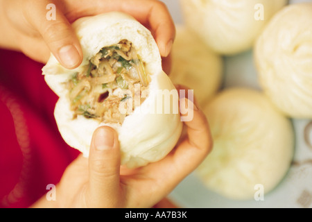 Pain vapeur dumpling Banque D'Images