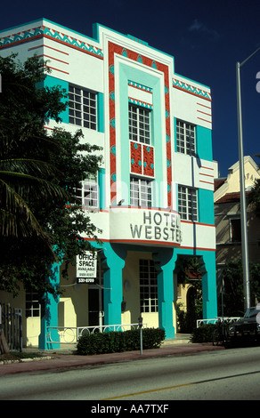 Hôtel Webster (conçu par Henry Hohauser) au 1220 Collins Avenue, South Beach, Miami, États-Unis (photographié en 1997). Banque D'Images