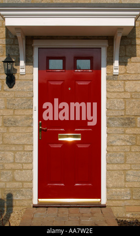 Porte d'entrée, moderne, rouge, peint Banque D'Images