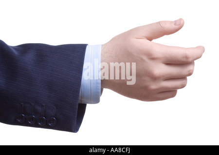 L'homme avec une main vide demander de l'aide Banque D'Images
