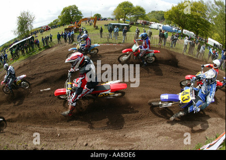 British Motocross Championship Racing à Hawkstone Park Shropshire England UK Banque D'Images