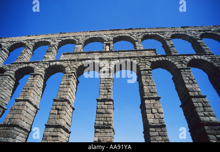 Ségovie Aqueduc aqueduc romain le mieux conservé en Espagne Europe EU Banque D'Images