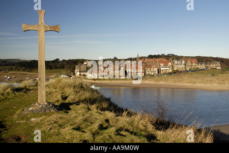 Vue de City of london village, Northumberland, Angleterre Banque D'Images