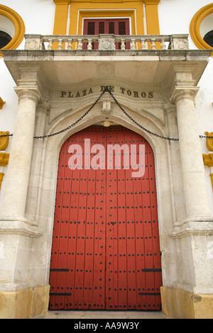 Entrée principale, la Plaza de Toros (Arènes), Séville Banque D'Images