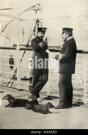 Le kaiser Guillaume II, 1859 -1941. Empereur d'Allemagne et roi de Prusse, 1888 - 1918, vu ici à bord du navire Banque D'Images