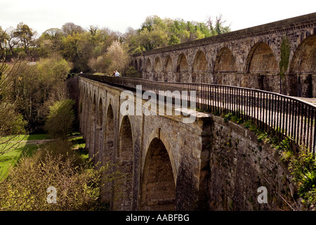 UK Wales Clwyd Chirk Thomas Telford Llangolen aqueduc Canal et pont ferroviaire sur Afon 12 Banque D'Images