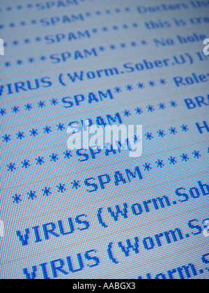 Compte e-mail spam Banque D'Images