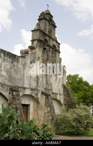 La mission de San Juan Capistrano fondée en 1731 près de San Antonio au Texas Banque D'Images