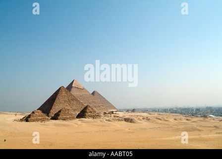 Les Pyramides de Gizeh, Le Caire, Egypte Banque D'Images