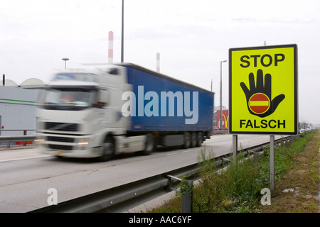 Wrongway avis d'avertissement du conducteur Banque D'Images