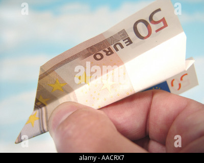 50 euro paper plane Banque D'Images