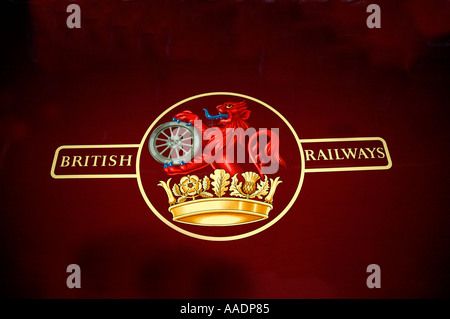 British Railways logo sur train à York Railway Museum Banque D'Images