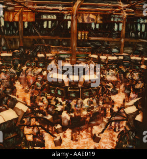 Trading Floor New York Stock Exchange 1988 Polaroid SX 70 photographie modifié Banque D'Images