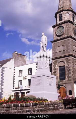 Selkirk, Place du marché, la statue de Sir Walter Scott, la région des Borders, au sud, le sud de l'Ecosse, Royaume-Uni, Voyage, tourisme, les Écossais de la ville Banque D'Images