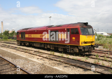 Classe de chemin de fer de l'EWS 60 locomotives de fret Diesel à la gare de Didcot Banque D'Images