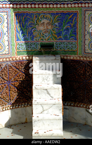 Jardin de l'est la fontaine sculpturale Getty Villa Banque D'Images