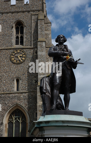 Statue de Thomas Gainsborough à Sudbury, Suffolk, UK Banque D'Images