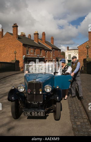 UK Angleterre West Midlands Dudley Black Country Museum 1930 des voitures de tourisme de SJA Banque D'Images