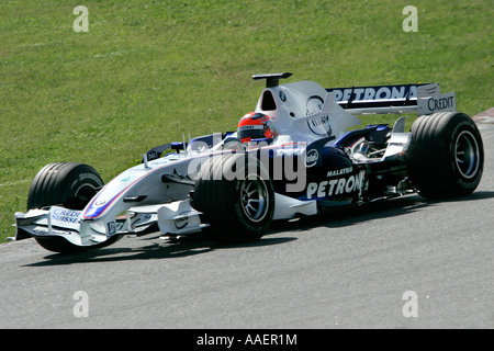 Robert Kubica BMW-Sauber pour conduire à la Formule 1 2007 Grand Prix d'Espagne à Montmelo, Barcelone, Espagne Banque D'Images