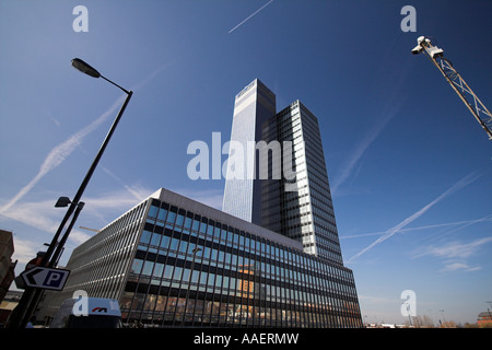 Panneaux solaires, bâtiment de la CEI, la Société d'assurance coopérative, Miller Street, Manchester, UK Banque D'Images