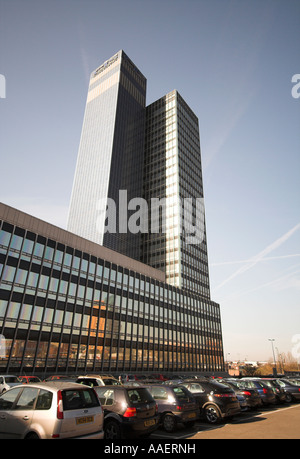 Panneaux solaires, bâtiment de la CEI, la Société d'assurance coopérative, Miller Street, Manchester, UK Banque D'Images