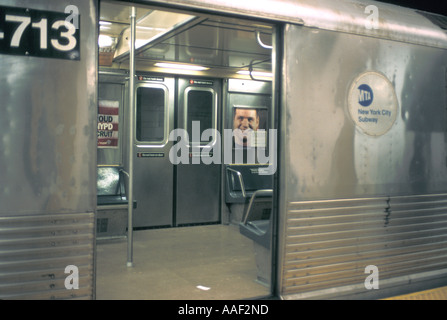 Voiture de métro de New York Banque D'Images