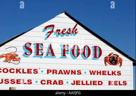 Sea Food sur plage, Weston super Mare, Somerset, England, UK Banque D'Images