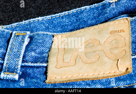 Lee Brand Blue Jeans exposé aux États-Unis, présentant la mode denim américaine emblématique. Banque D'Images