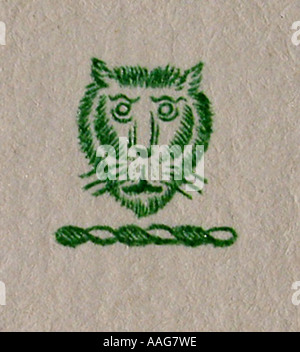 Lion Monogram début XXe siècle Junagadh Saurashtra Gujarat Inde Banque D'Images