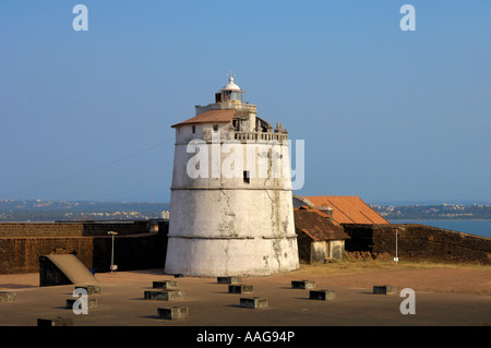 La région phare Fort Aguada Goa Inde Banque D'Images