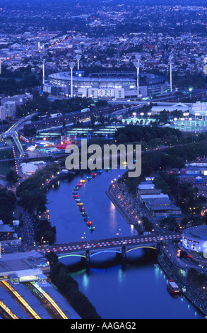 Les poissons d'ornement sur la rivière Yarra, le MCG au cours des Jeux du Commonwealth de Melbourne Victoria 2006 Australie Banque D'Images