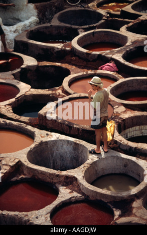 Les Tanneries - FES, MAROC Banque D'Images