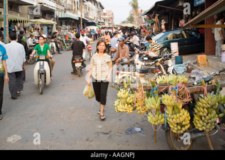 Marché russe Phnom Penh Cambodge Banque D'Images