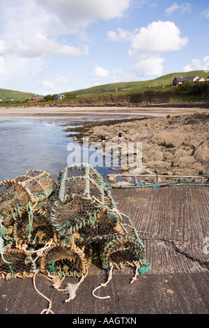 La péninsule de Dingle Comté de Kerry Irlande Ventry à homard sur la jetée Banque D'Images