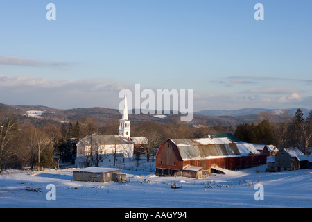 Le centre-ville de Peacham Vermont en hiver Banque D'Images